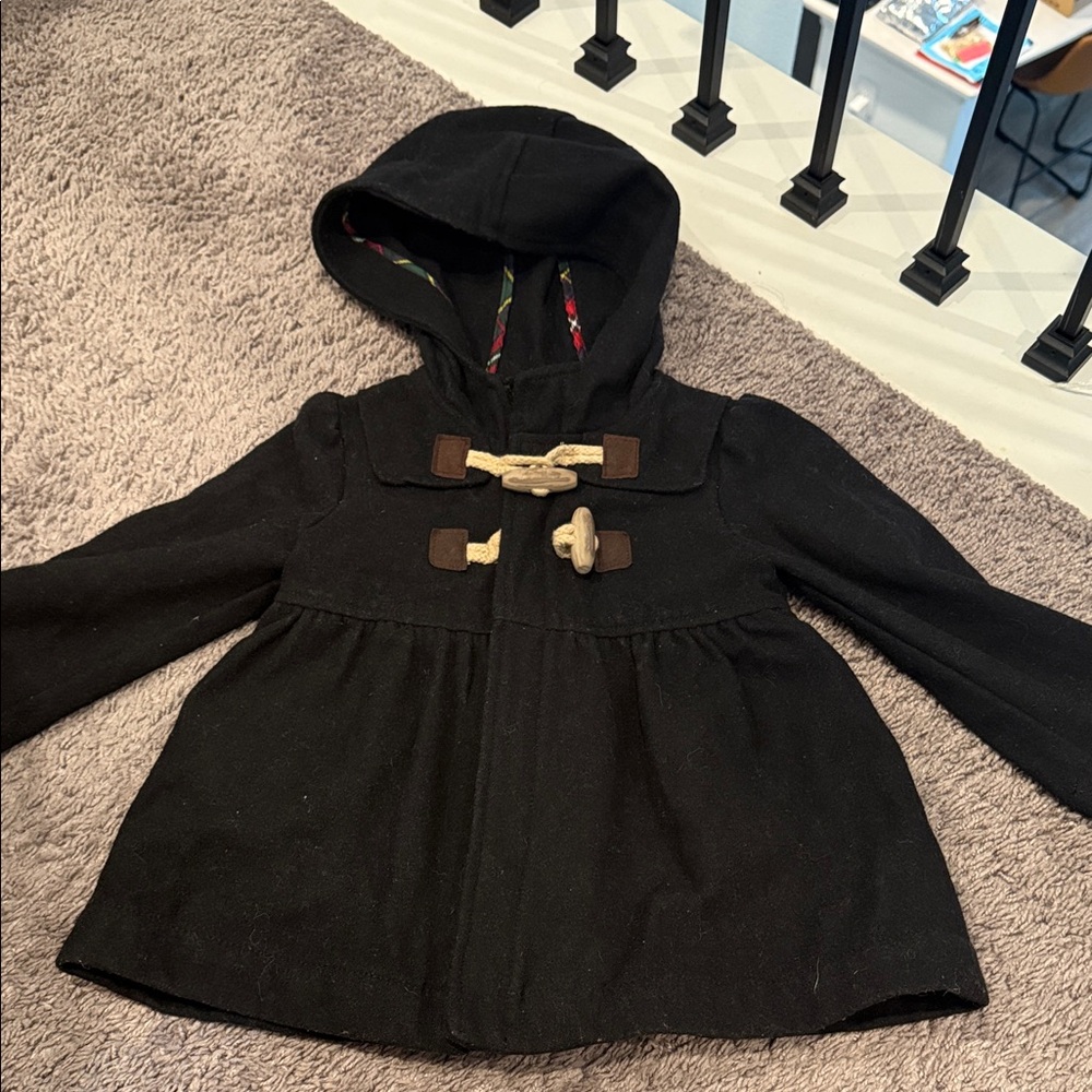 GAP Black Kids Hooded Cape with Toggle Closures